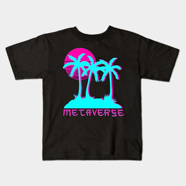 Retro Metaverse NFT Retro Defi Cyberpunk Vapourware Aesthetic Crypto Kids T-Shirt by faiiryliite